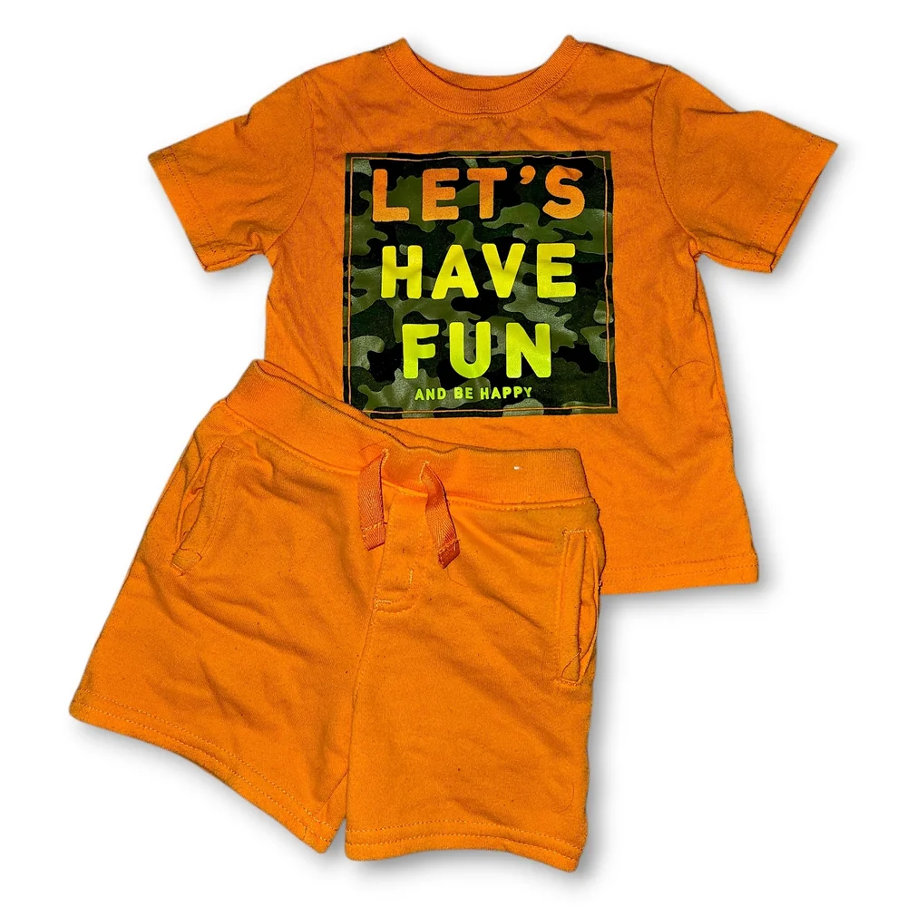 Garanimals Orange Camo Tee &‎ Shorts Set 18M